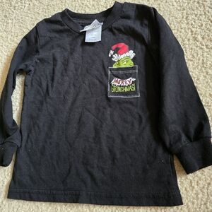 2T 3T Black Grinch Long Sleeve Kids Shirt